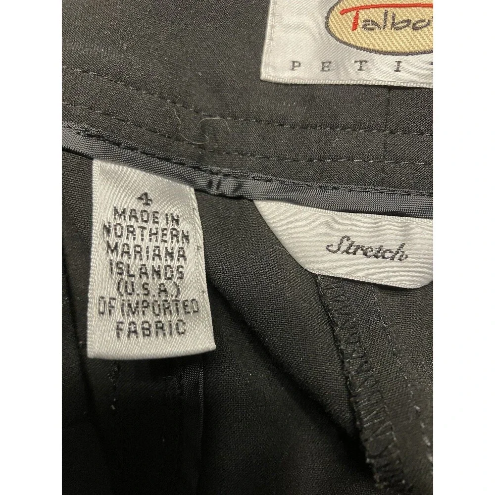 Talbots Petites Stretch Womens Black Dress Pants Size 4 - Picture 3 of 6